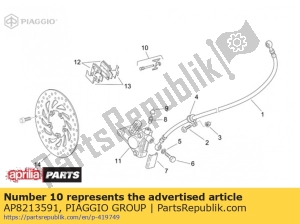 aprilia AP8213591 goupille + ressort de frein - La partie au fond