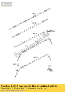 Kawasaki 540100047 cabo de trava de sela - Lado inferior