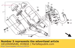 Ici, vous pouvez commander le aucune description disponible pour le moment auprès de Honda , avec le numéro de pièce 18320KRNA40: