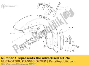 Piaggio Group GU03434300 za?lepka przedniego b?otnika - Dół