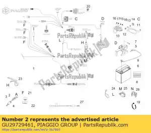 Piaggio Group GU29729461 sensor de temperatura do óleo - Lado inferior