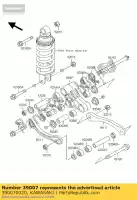 390070020, Kawasaki, Arm-susp, uni trak zx600-e12h kawasaki zzr 600 2004 2005 2006, Nieuw