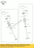 490780722, Kawasaki, válvula de motor de mola, inta zx100 kawasaki h2 h2r 1000 2015 2016, Novo