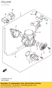 Suzuki 1571031G01 injecteur assy - La partie au fond