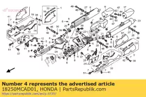 honda 18250MCAD01 pipe comp., l. ex. - Bottom side