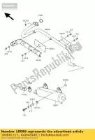 180881215, Kawasaki, tuyau d'échappement kvf360-a1 kawasaki kvf 360 2003 2004 2005 2006 2007 2008 2009 2010 2011 2012 2013, Nouveau