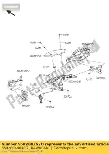 Kawasaki 55028048840R capota, upp, lh, g.b.green - Lado inferior