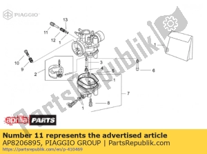 aprilia AP8206895 tornillo de ajuste de la válvula de gas - Lado inferior