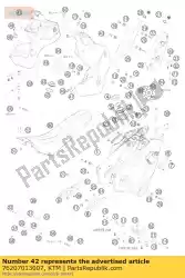 Ici, vous pouvez commander le remplissage de réservoir de carburant avant 07 auprès de KTM , avec le numéro de pièce 76207013007: