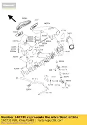 Here you can order the duct,rh from Kawasaki, with part number 140731768: