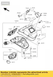 Ici, vous pouvez commander le filtre-assy-air auprès de Kawasaki , avec le numéro de pièce 110100153: