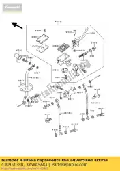 Tutaj możesz zamówić hamulec przewodu, fr zx600-e11 od Kawasaki , z numerem części 430951380: