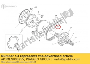 aprilia AP3MEN000255 struik - Onderkant