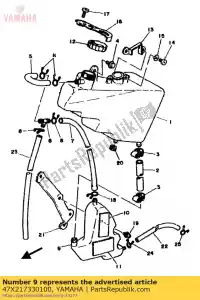 Yamaha 47X217330100 tanque secundario, aceite - Lado inferior