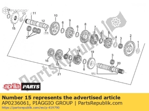 aprilia AP0236061 pinion z=14 - Bottom side