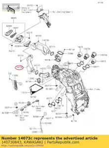 kawasaki 140730843 duct,ram air,lh zx1400hgf - Bottom side