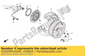 Honda 42650MCAD00 sous-ensemble de roue., rr. - La partie au fond