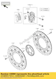 kawasaki 43080017451J caliper-sub-assy, ??fr, lh, g zx100 - Il fondo