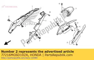 Honda 77216MGSD10ZA capucha, l. asiento * nh1 * - Lado inferior