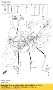 suzuki 3662028K00 uprz??, okablowanie nr 2 - Dół