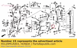 Honda 45129MCA003 manguera principal c, fr. freno - Lado inferior