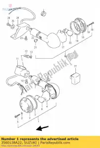 suzuki 3560138A22 conjunto de lámpara, fr tu - Lado inferior