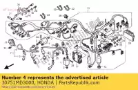 30751MEG000, Honda, cabo, r. fr. alta tensão honda vt 750 1997 1998 1999 2000 2001 2004 2005 2006 2007 2008 2009 2010, Novo