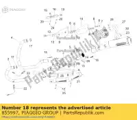 855997, Piaggio Group, molla dei tubi di scarico aprilia moto-guzzi  mxv zgulw600, zgulw601 zgulwue0 450 750 2008 2009 2010 2016, Nuovo