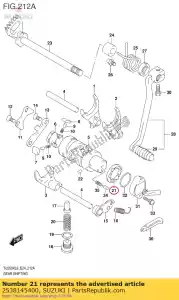 suzuki 2538145400 plaque, changement de vitesse - La partie au fond