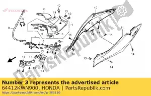 Honda 64412KWN900 afdichting b, midden cov - Onderkant