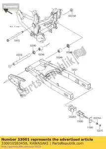 kawasaki 330010583458 braço-comp-swing, p.silver klx125 - Lado inferior