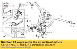 gewicht, handvat van Honda, met onderdeel nummer 53104KY6010, bestel je hier online: