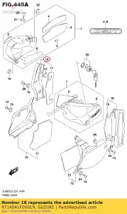 suzuki 4714041F00019 couverture comp, côté - La partie au fond