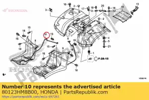 honda 80123HM8B00 ficar, r. rr. guarda-lamas - Lado inferior