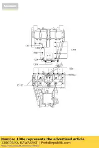 Kawasaki 130G0690 parafuso, flangeado, 6x90 - Lado inferior