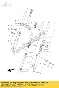 yamaha 5B6231030000 voorvork assy (r.h) - Onderkant