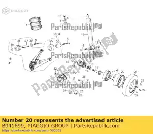 Piaggio Group B041699 ruedadel. - Lado inferior