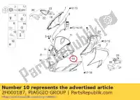 2H000187, Piaggio Group, lh decalque da carenagem frontal 