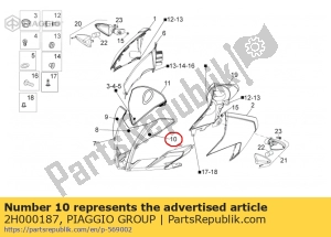 aprilia 2H000187 lh decalque da carenagem frontal 