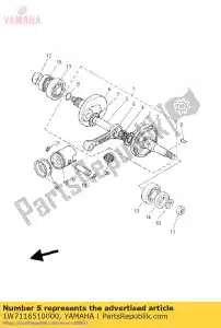 yamaha 1W7116510000 rod, connecting - Bottom side