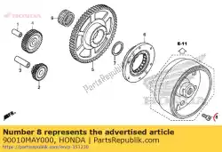 Ici, vous pouvez commander le boulon, douille, 8 mm auprès de Honda , avec le numéro de pièce 90010MAY000: