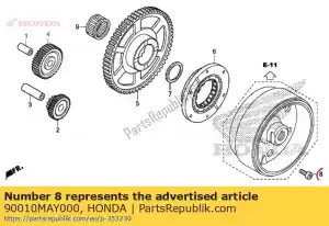 Honda 90010MAY000 boulon, douille, 8 mm - La partie au fond