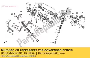 honda 90012MK2000 parafuso, ajuste do taco - Lado inferior