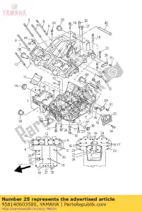 yamaha 958140603500 parafuso, flange - Lado inferior