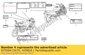 honda 87508415670 mark, radiator caution - Bottom side