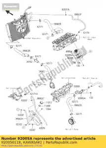 Kawasaki 920050118 raccord - La partie au fond