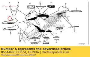 honda 86644MKFD80ZA stripe a, l. middle cowl *type2* - Bottom side