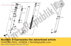 Ici, vous pouvez commander le col, ressort auprès de Honda , avec le numéro de pièce 51402ML7691: