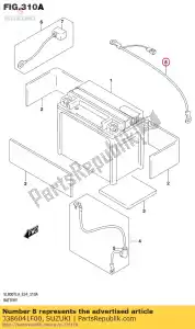 suzuki 3386041F00 fio, bateria mi - Lado inferior