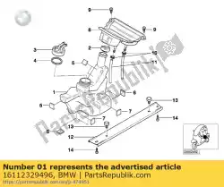 plastic brandstoftank van BMW, met onderdeel nummer 16112329496, bestel je hier online: